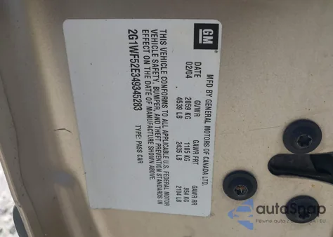 2004 Chevrolet Impala из США, поврежденный, VIN 2G1WF52E349345283